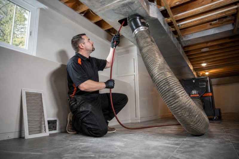 Air Duct & HVAC Vent Cleaning in progress