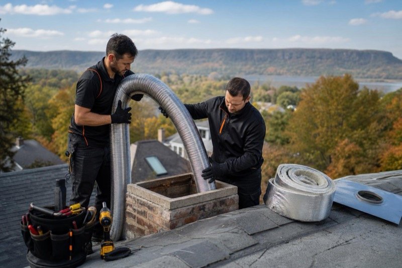 Chimney Liner Installation & Relining in progress